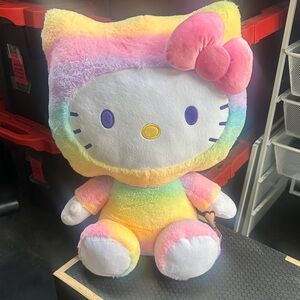 Large Hello Kitty Multicolor Plush with Pink Bow